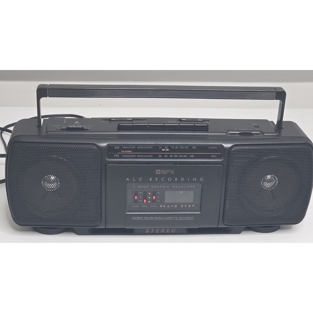 Vintage GPX Gran Prix C836 Boombox AM FM Radio Cassette Tape Recorder TESTED WOR